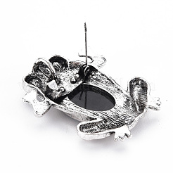 Брошь в виде лягушки из натурального панциря пауа PALLOY-Q438-006D-RS