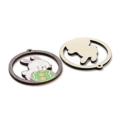 Деревянные подвески с односторонним принтом WOOD-K008-09C-01