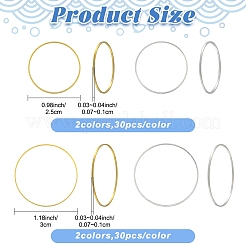 120 шт. 2 стиля 2 цвета латунные соединительные кольца&nbsp;KK-YW0003-98