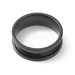 Кольцо для пальца из нержавеющей стали 201 с рифлением&nbsp;RJEW-WH0004-32E-EB