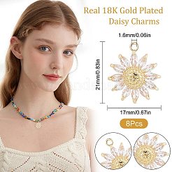 8шт латунные подвески с микропаве и кубическим цирконием&nbsp;KK-BBC0002-99