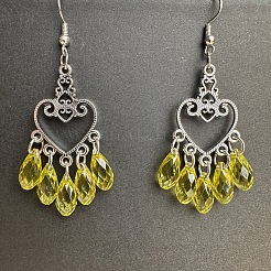 Винтажные серьги-люстры из сплава в форме сердца со слезинкой&nbsp;RJ4160