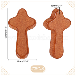 20 шт. деревянные настенные крестообразные украшения AJEW-GA0007-36