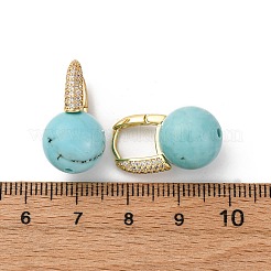 Круглые серьги-кольца из латуни с микропаве из прозрачных кубических цирконий EJEW-S274-03G