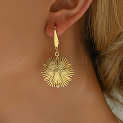 Элегантные серьги-подвески с цветочной текстурой из нержавеющей стали 201 MR0625