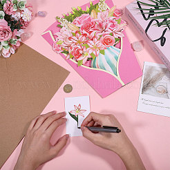 Наборы поздравительных открыток с букетом из бумажных цветов своими руками&nbsp;AJEW-WH0455-197B