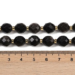 Натуральный серебристый блеск нитей обсидиана G-N342-149I-16