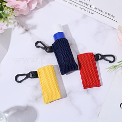 3 шт. 3-х цветные шелковые мешочки для помады с черными пластиковыми застежками-ключиками AJEW-CN0003-53