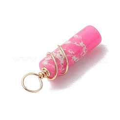 Подвески в виде колонн из синтетической императорской яшмы/синтетического малахита/натуральной зеленой яшмы с пятнами&nbsp;PALLOY-JF03488