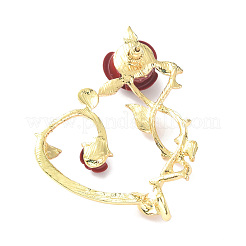 Серьги-гвоздики из сплава с цветком розы EJEW-C058-01LG