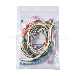 8шт 8 цвета корейский вощеный полиэстеровый шнур плетеный браслеты из бусин BJEW-FS00024