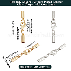 20 комплект двухцветных латунных карабинов-лобстеров KK-BBC0008-46