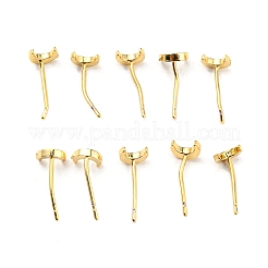 Латунные крошечные серьги-гвоздики в виде полумесяца для женщин&nbsp;EJEW-P211-09G