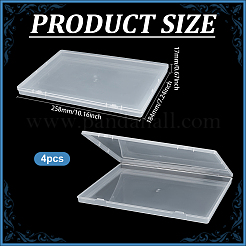 4шт прямоугольный полипропиленовый (ПП) контейнер для хранения бусин CON-BC0007-51