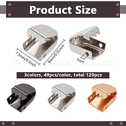 120 шт. 3-х цветные латунные ленточные обжимные наконечники&nbsp;KK-FG0001-32