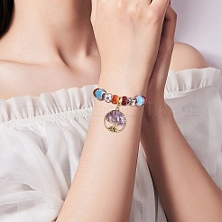 20 шт. 4 стиля натуральный смешанный каменный чип европейские подвески с подвесками&nbsp;G-SZ0002-18