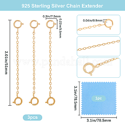 3 шт. удлинитель цепи из стерлингового серебра&nbsp;STER-BBC0006-76G