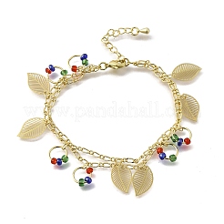 Многорядные браслеты из латунных овальных звеньев BJEW-U040-01G