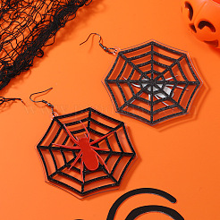 Акриловые серьги-подвески в виде паука с паутиной SD9923