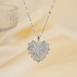 Ожерелья с подвеской в виде сердца из латунного микропаве из прозрачного кубического циркония в форме морской звезды для особых случаев&nbsp;QB0695-2