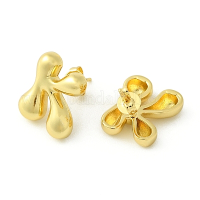 Серьги из латуни с покрытием стойки EJEW-S222-01G-K-1