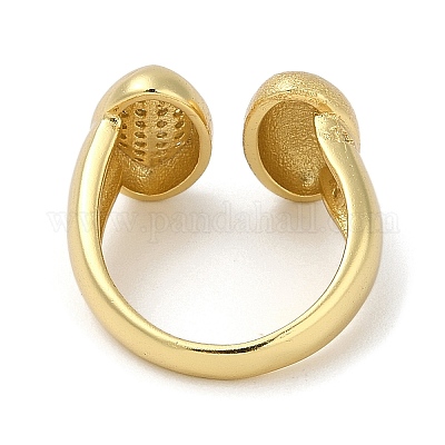 Кольца-манжеты для пальцев из латуни с микропаве из кубического циркония для женщин RJEW-C114-19D-G-1