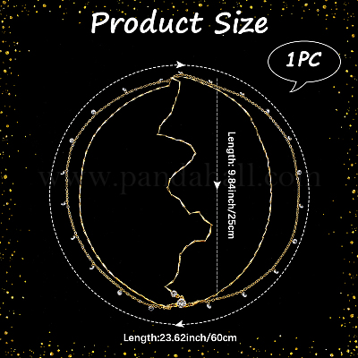 Сплав со стразами цепочка для волос DIY-WH20058-11G-1