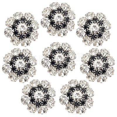 16 шт. пуговицы со стразами из сплава с 1 отверстиями BUTT-GF0003-60-1