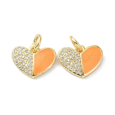 Подвеска из экологически чистой латуни с микропаве из прозрачного кубического циркония и эмалью ZIRC-C021-45G-07-1