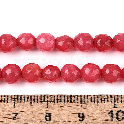 Окрашенные природные белый нефрит бисер пряди G-T139-6mm-60-10-1