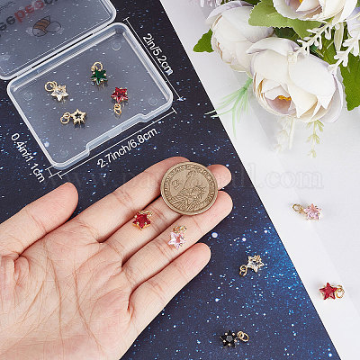 15 шт. 5-цветные экологичные латунные подвески с микропаве из кубического циркония KK-BBC0005-65-1