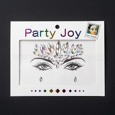 Акриловые наклейки для лица с драгоценными камнями MRMJ-F014-01-1