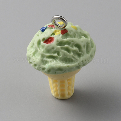 Непрозрачные подвески из искусственной смолы RESI-WH0035-44C-1