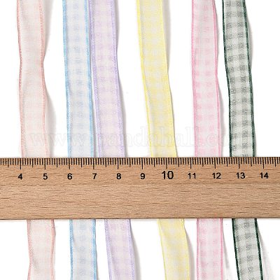 Наборы лент из полиэстера и нейлона в клетку «тартан» DIY-Z029-01Q-1