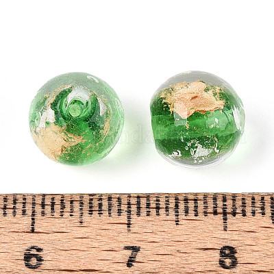 Бусины ручной работы золотой фольги стекла LAMP-C004-03I-1