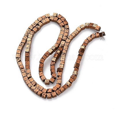 Гальванические бусины из натуральной лавы G-A256-B01-02F-1