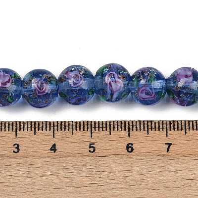 Нити бусин лампворк из песочного золота ручной работы LAMP-B028-03I-10mm-1