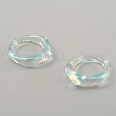 Карамельного цвета пластиковое твист-волнообразное кольцо на палец для женщин&nbsp;RJEW-WH0004-26A-1