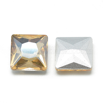 Заостренные заднее стекло горный хрусталь кабошоны RGLA-T027-8x8mm-09-1