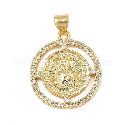 Латунные микро проложить кубического циркония подвески KK-P323-11G-G02-1