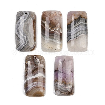 Подвески из натурального аметиста и кружевного агата G-A244-10B-1