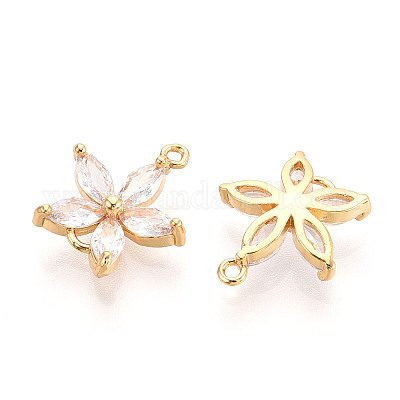 Латунные подвески из прозрачного кубического циркония KK-T078-03G-04-1