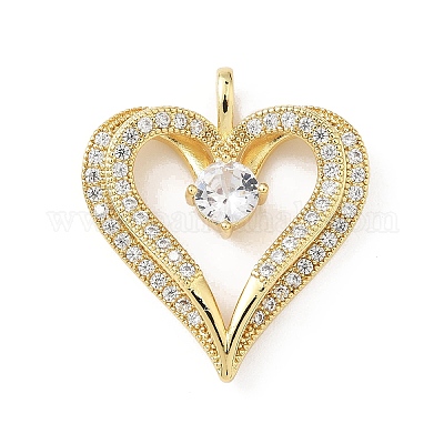 Латунные микропаве прозрачные подвески с фианитом KK-B141-43G-01-1