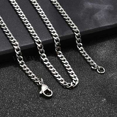 Мужские ожерелья из нержавеющей стали 304 с панцирной цепочкой STAS-O037-57P-1