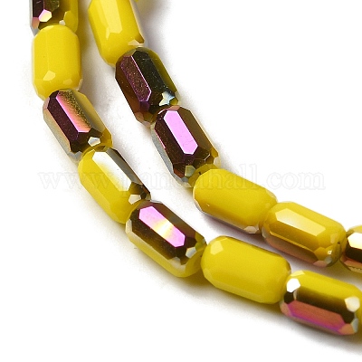 Стеклянные бусины с гальваническим покрытием  EGLA-D031-01-22-1