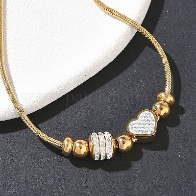 Стразы из полимерной глины в европейском стиле и браслеты из 201 бусины из нержавеющей стали BJEW-G765-01G-01-1