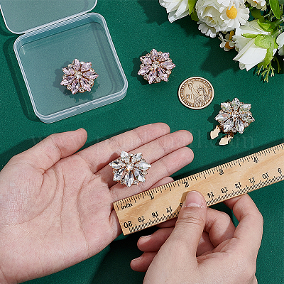 4 шт. 2-х цветные запонки из сплава со стразами HJEW-NB00211-1