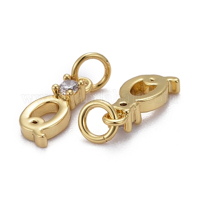 Латунные микропаве прозрачные подвески с фианитом ZIRC-Z011-35Q-1