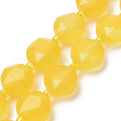 Окрашенные природные белый нефрит бисер пряди G-C116-A181-01A-1