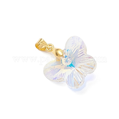 Цвет AB покрытием стеклянные подвески PALLOY-JF04594-01-1